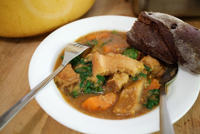 Pork Belly Stew With Lentils And Kale