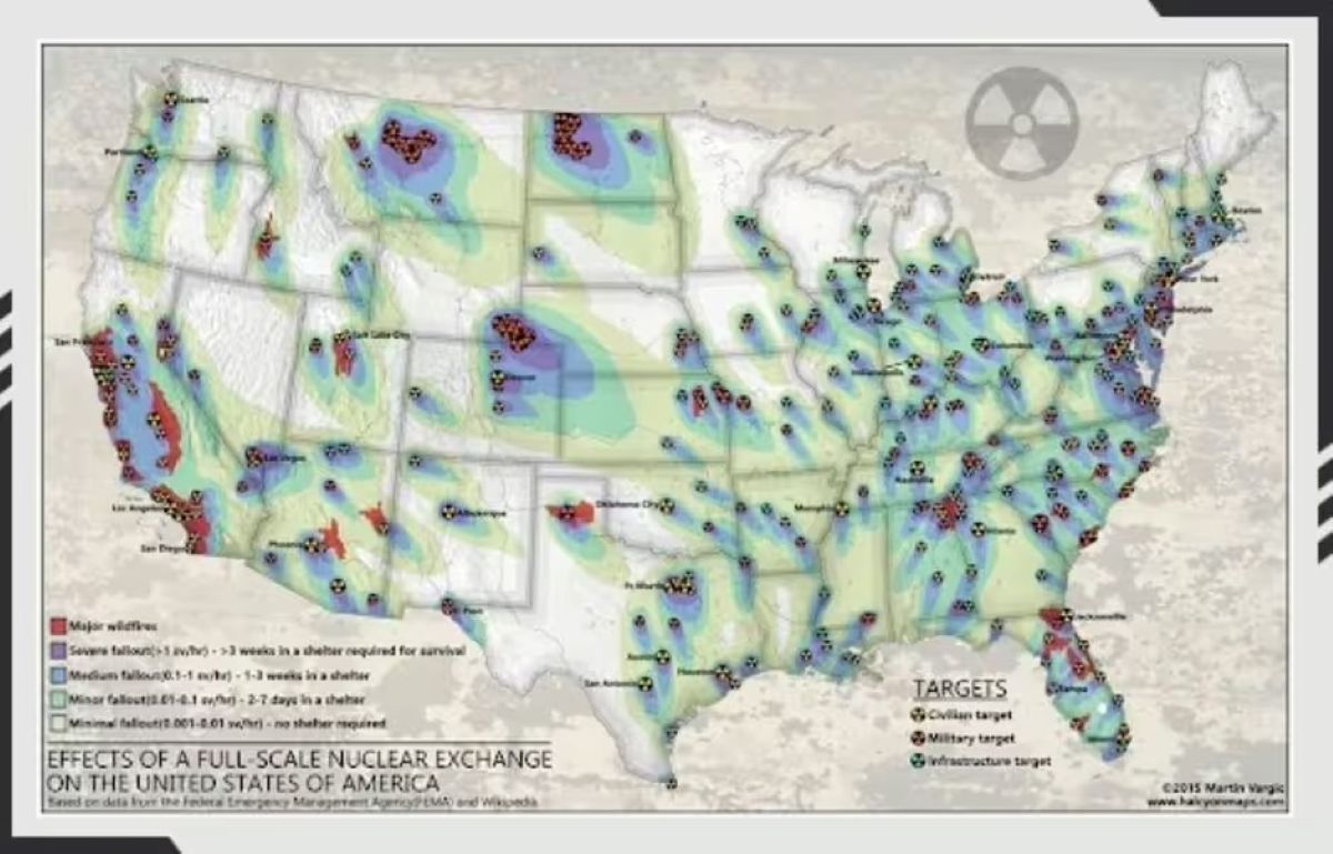 Where to Survive a Nuclear War: The 4 Safest US States According to New Map